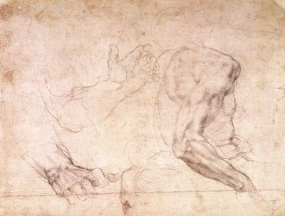 Studies of Hands and an Arm (verso) by Michelangelo Buonarroti